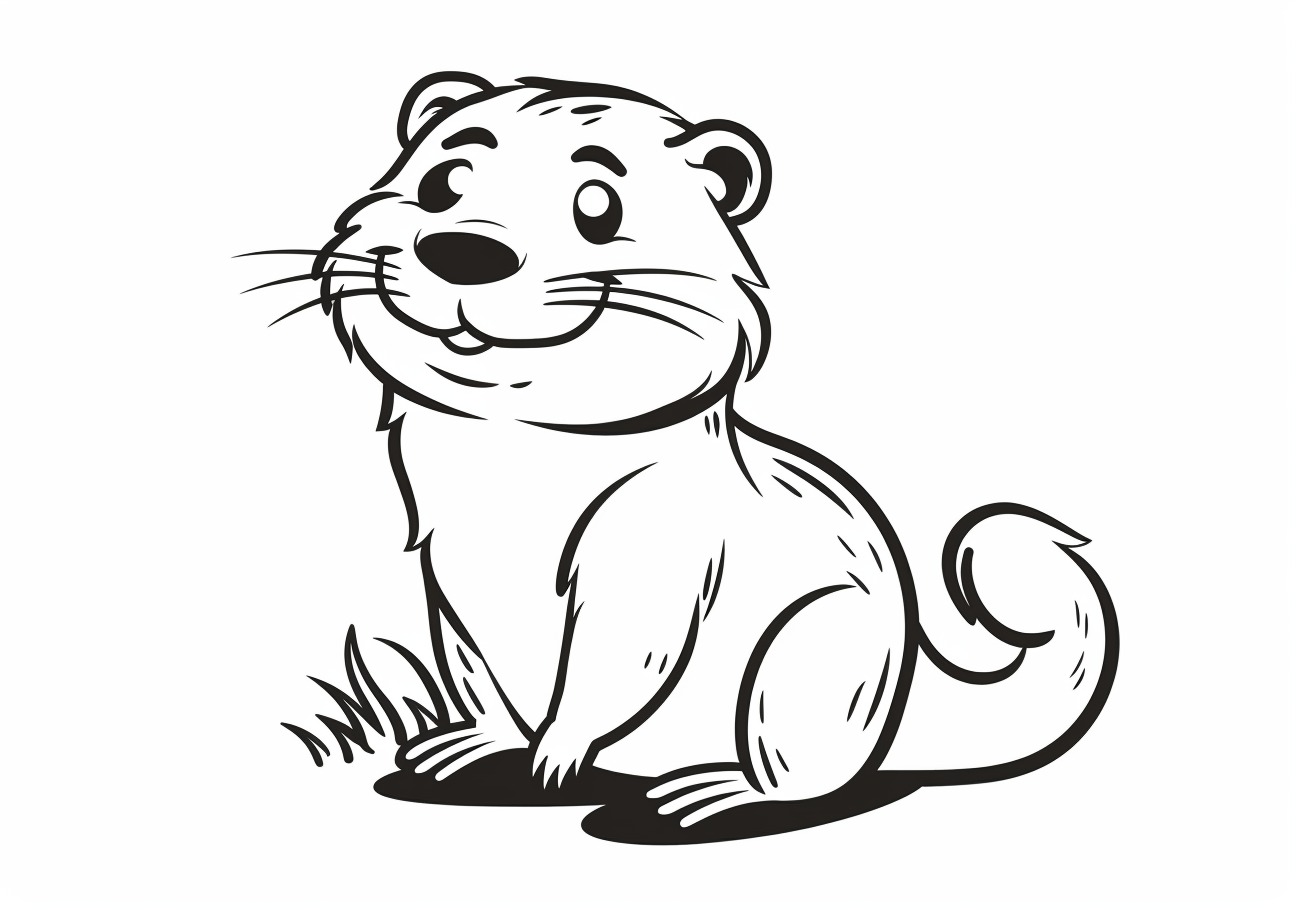 Otter Coloring Pages, Cartoon child Otter