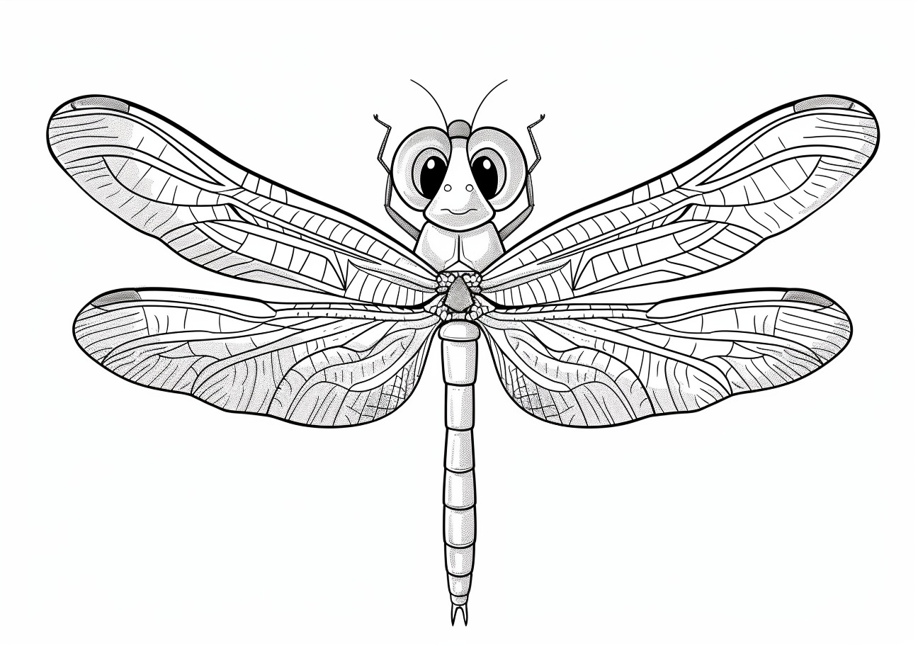 Dragonfly Coloring Pages, Happy Dragonfly