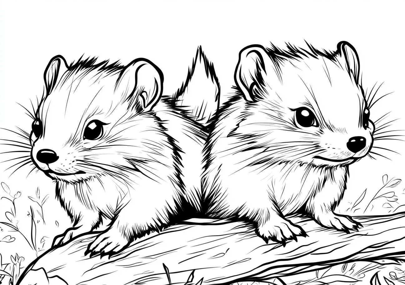 Skunks Coloring Pages, Skunks funny