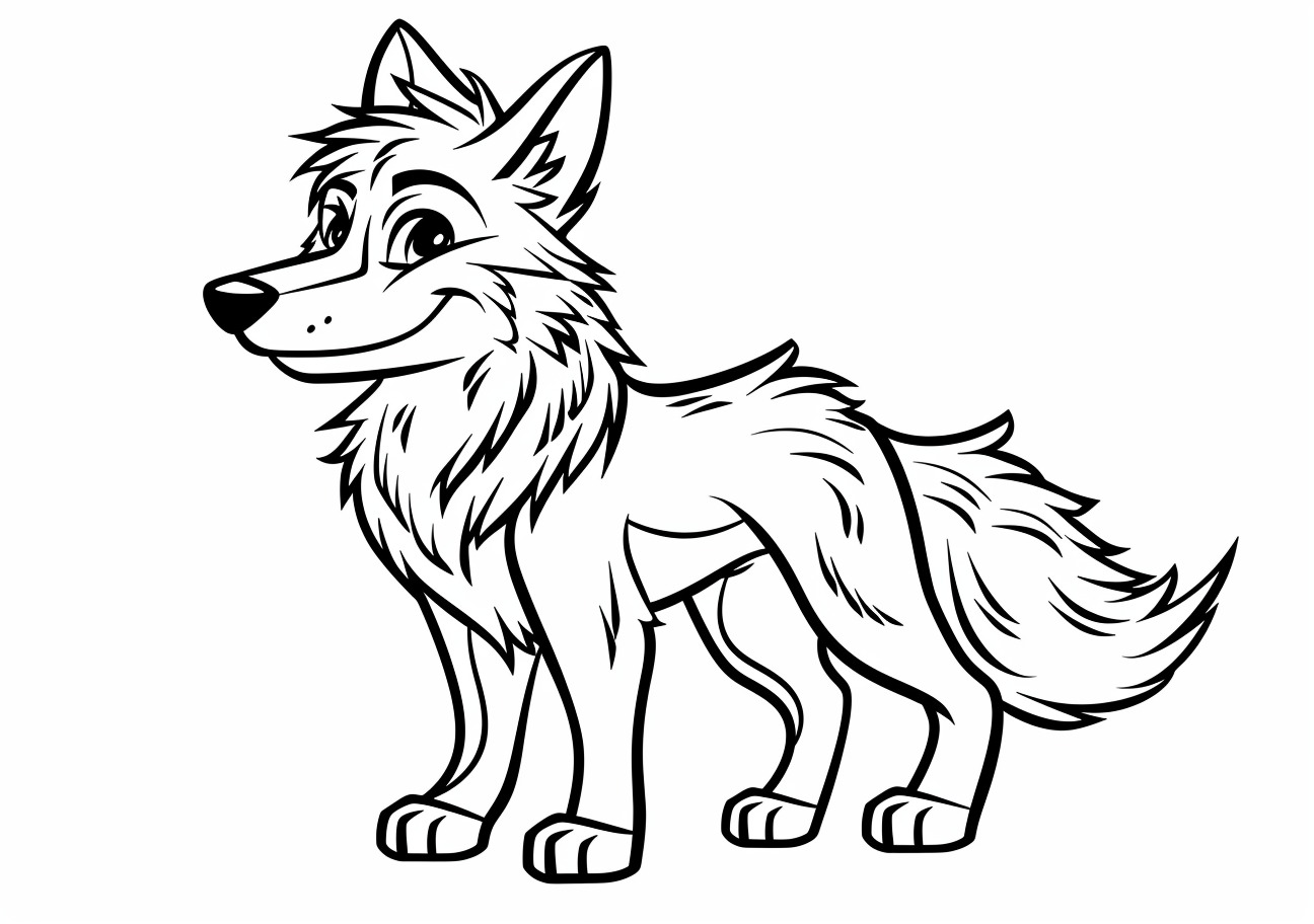 Coyote Coloring Pages, Cartoon happy Coyote