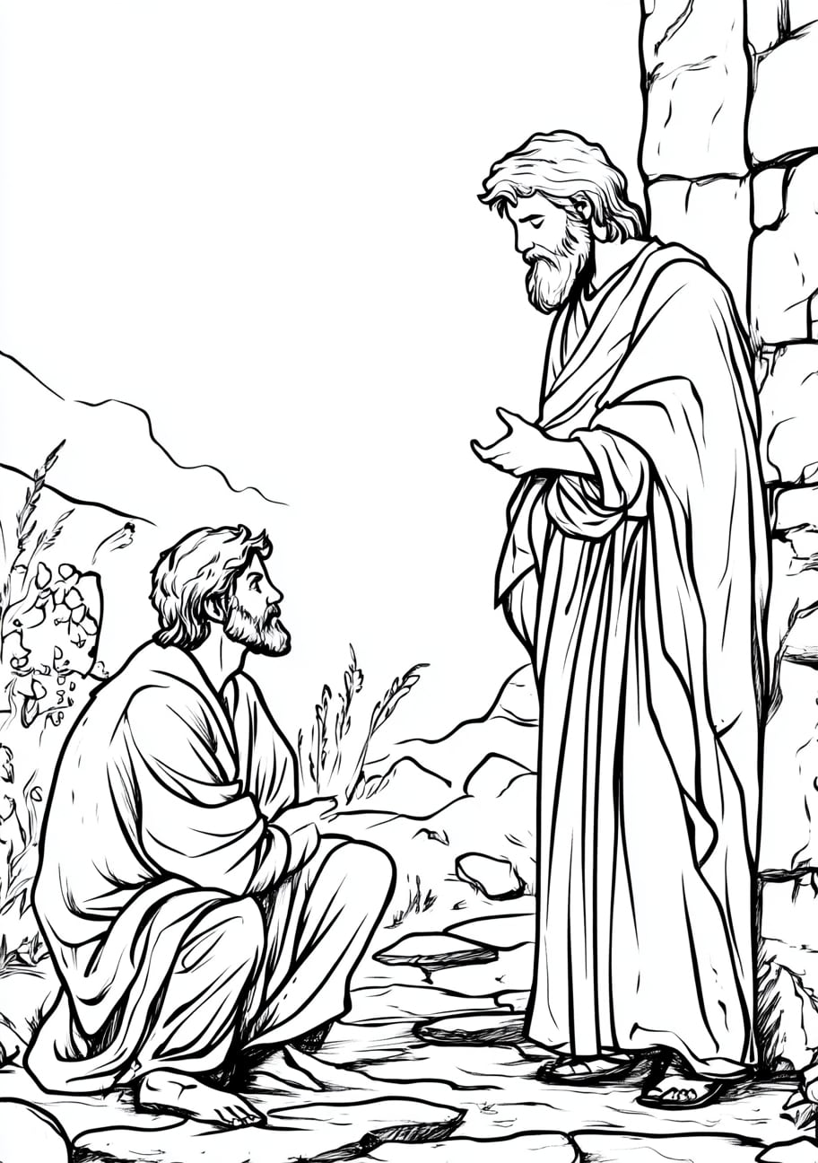 Prodigal Son Coloring Pages, Prodiga Son asking for his inheritance