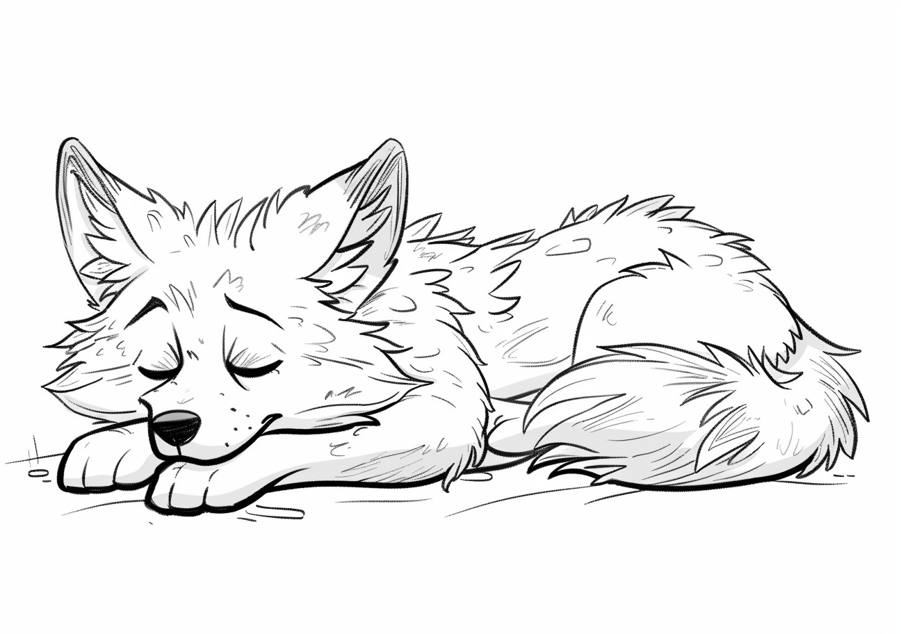 Coyote Coloring Pages, Cartoon sleeping Coyote