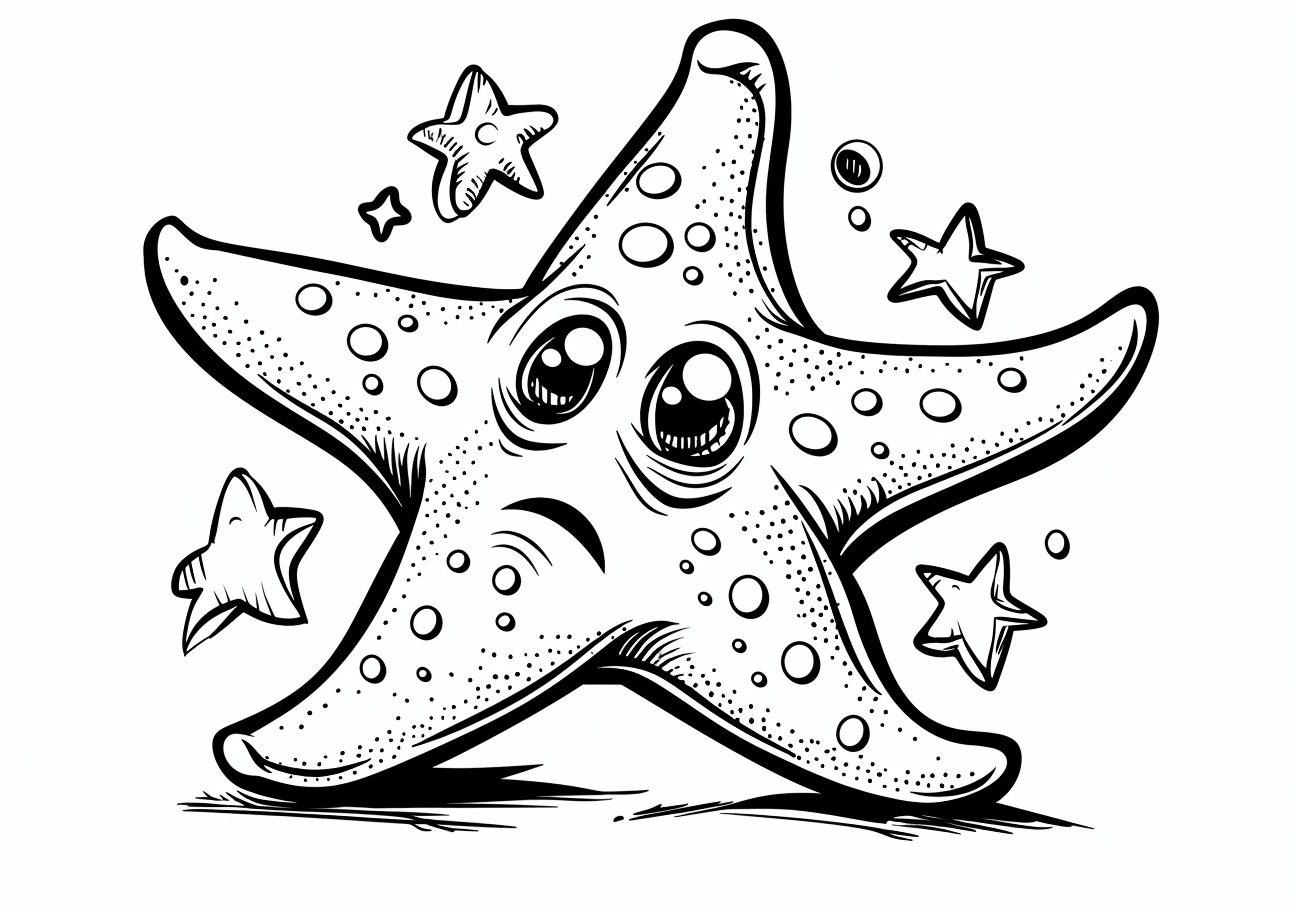 Starfish Coloring Pages, Sad Starfish