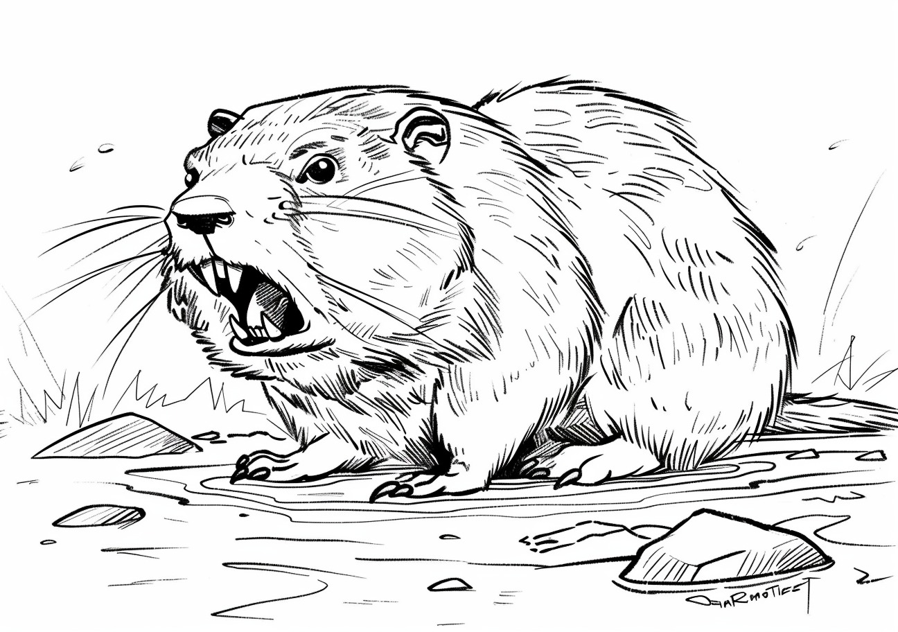 Beaver Coloring Pages, Angry Beaver