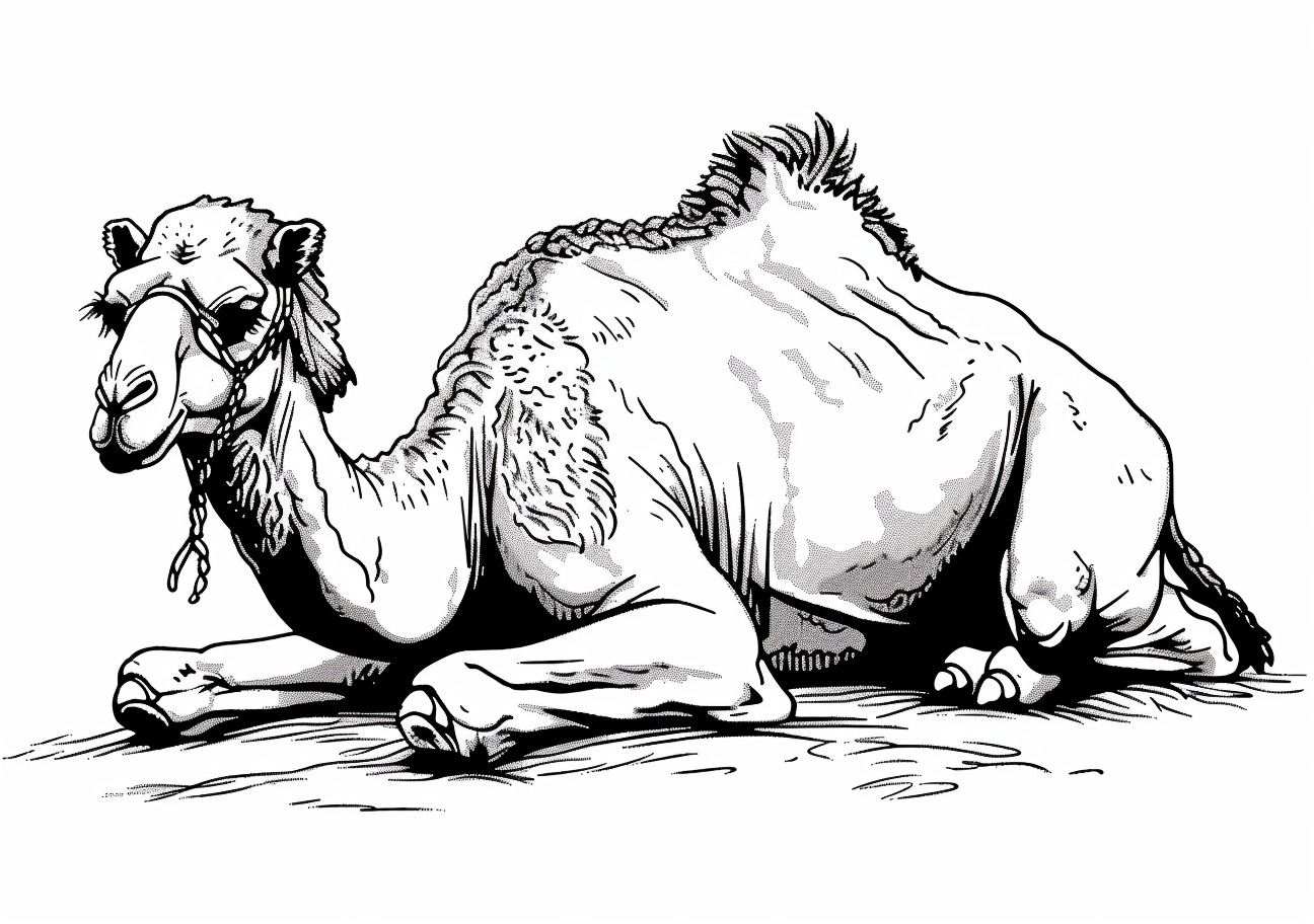 Camel Coloring Pages, Sad Camel