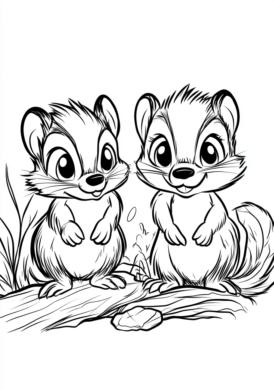 Skunks Coloring Pages, Skunks mischievous