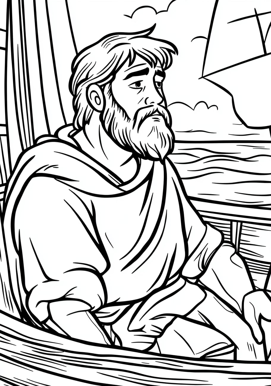 Jonah and the Whale Coloring Pages, Jonah reluctantly going to Nineveh