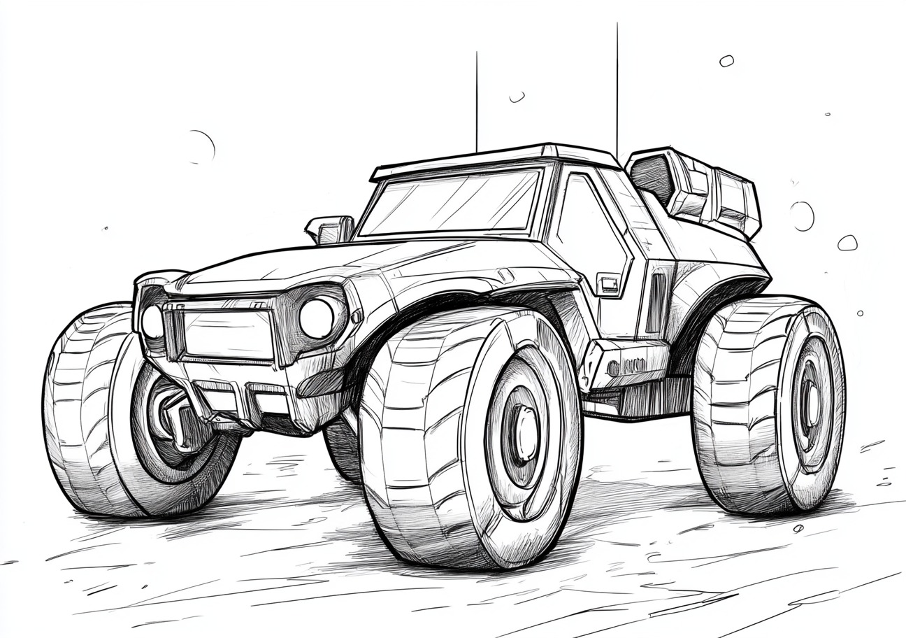 Moon Rover Coloring Pages, Moon Rover glowing