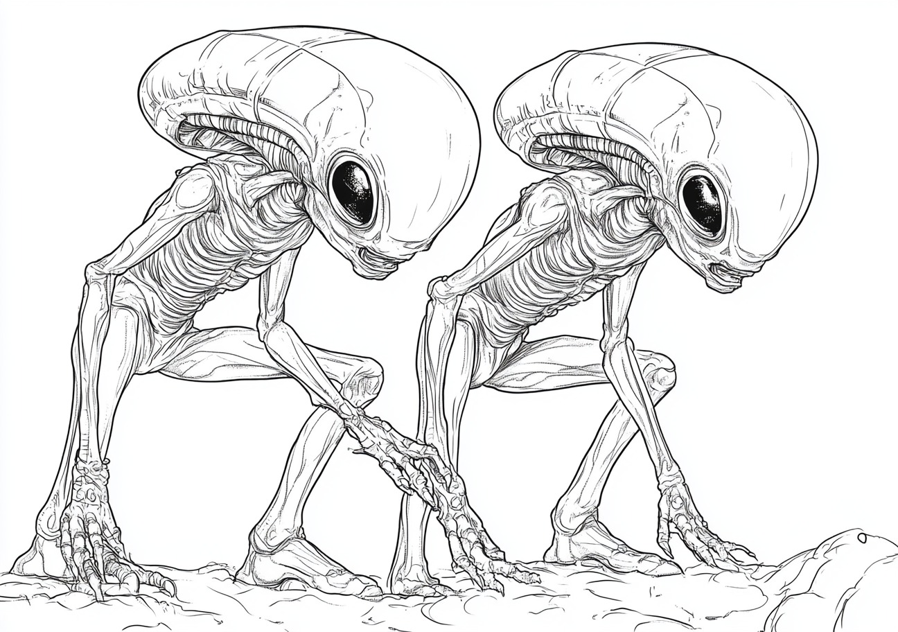 Aliens Coloring Pages, Aliens glowing