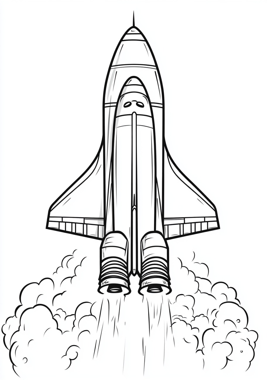 Space Shuttle Coloring Pages, Space Shuttle flying