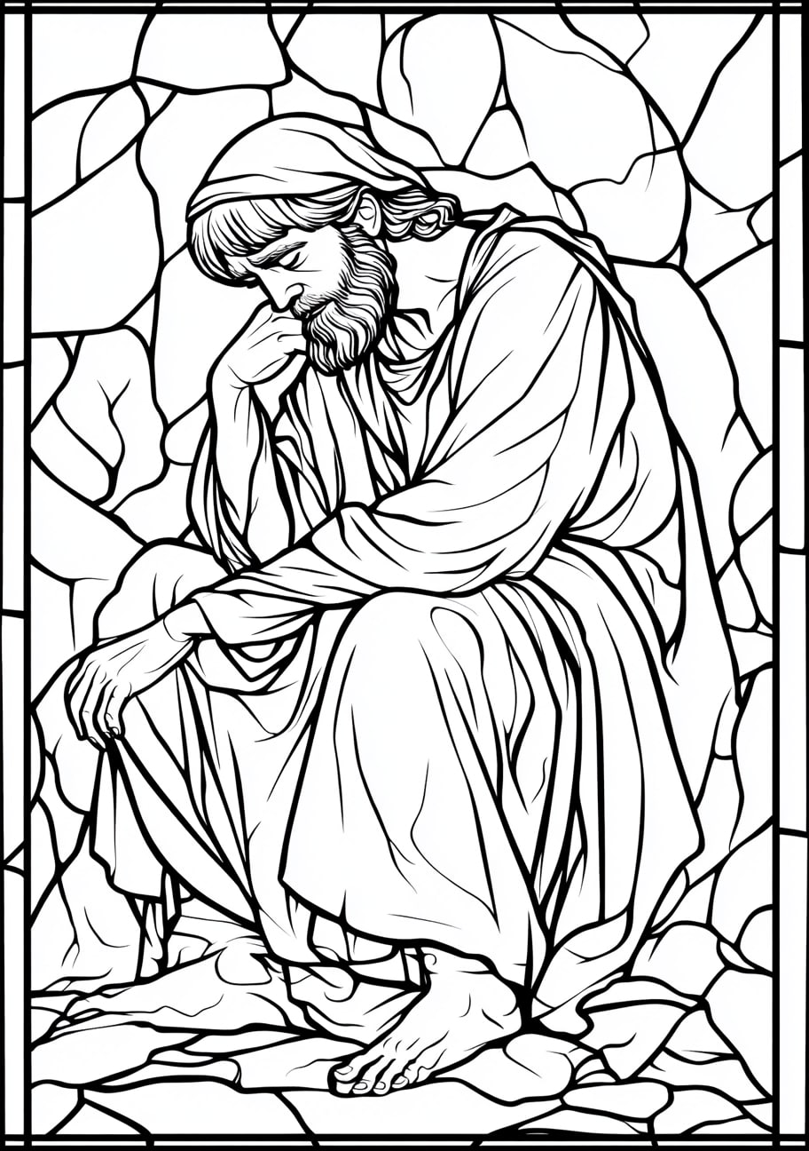 Prodigal Son Coloring Pages, Prodigal Son in rags before his return