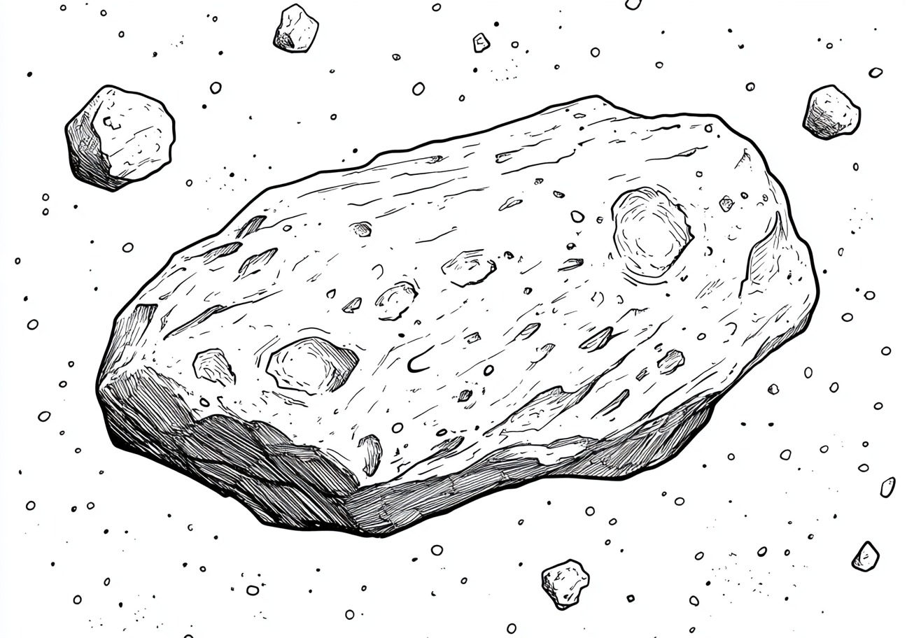 Asteroid Coloring Pages, Asteroid glowing