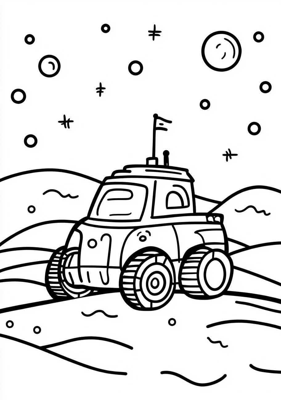 Moon Rover Coloring Pages, Moon Rover adventurous