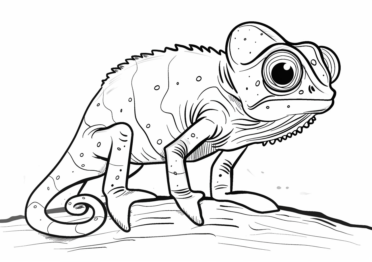 Сhameleon Coloring Pages, Cartoon Chameleon