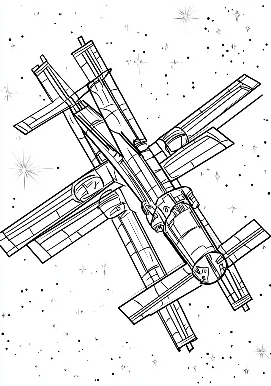 Space Station Coloring Pages, Space Station joyful