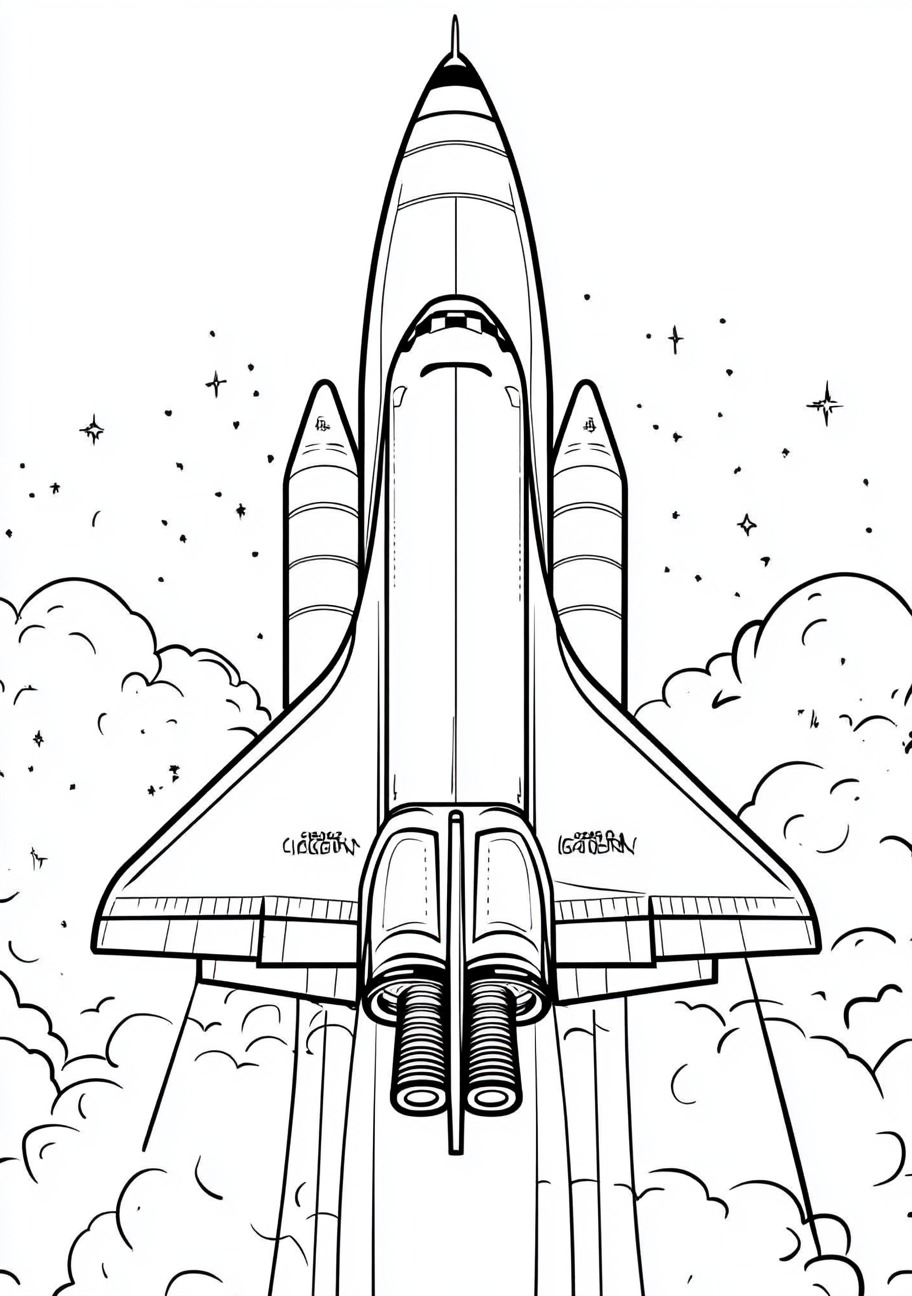 Space Shuttle Coloring Pages, Space Shuttle powerful