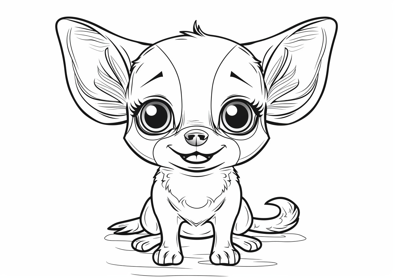 Chihuahua Coloring Pages, Smiling Chihuahua