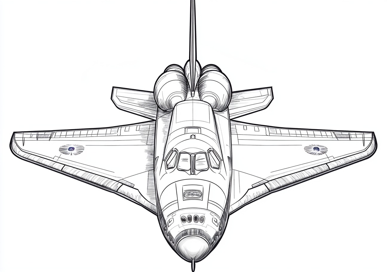 Space Shuttle Coloring Pages, Space Shuttle vibrant