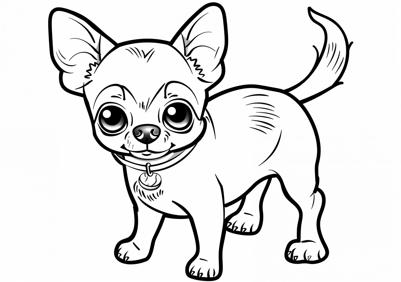 Chihuahua Coloring Pages, Cartoon Chihuahua