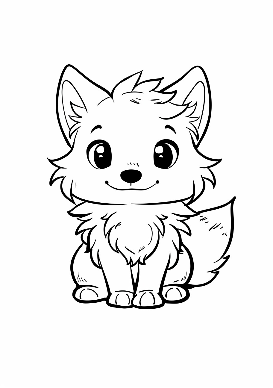 Coyote Coloring Pages, Kawaii Coyote