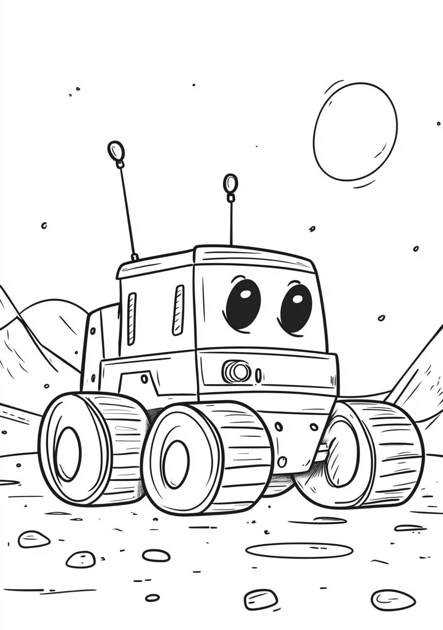 Moon Rover Coloring Pages, Moon Rover joyful