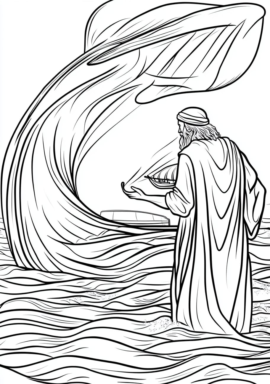 Jonah and the Whale Coloring Pages, Jonahs journey to Nineveh after the whale