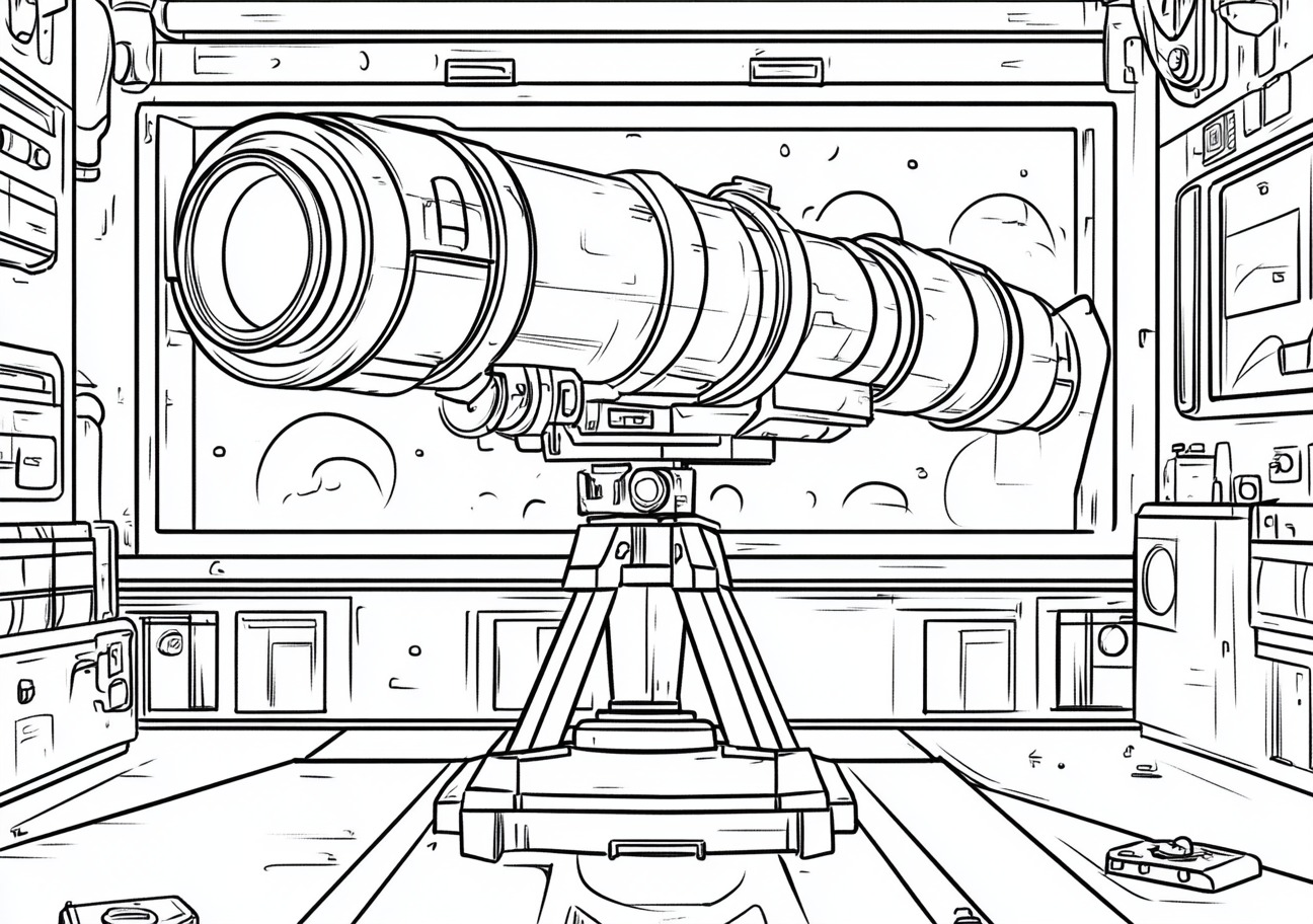 Telescope Coloring Pages, Telescope futuristic