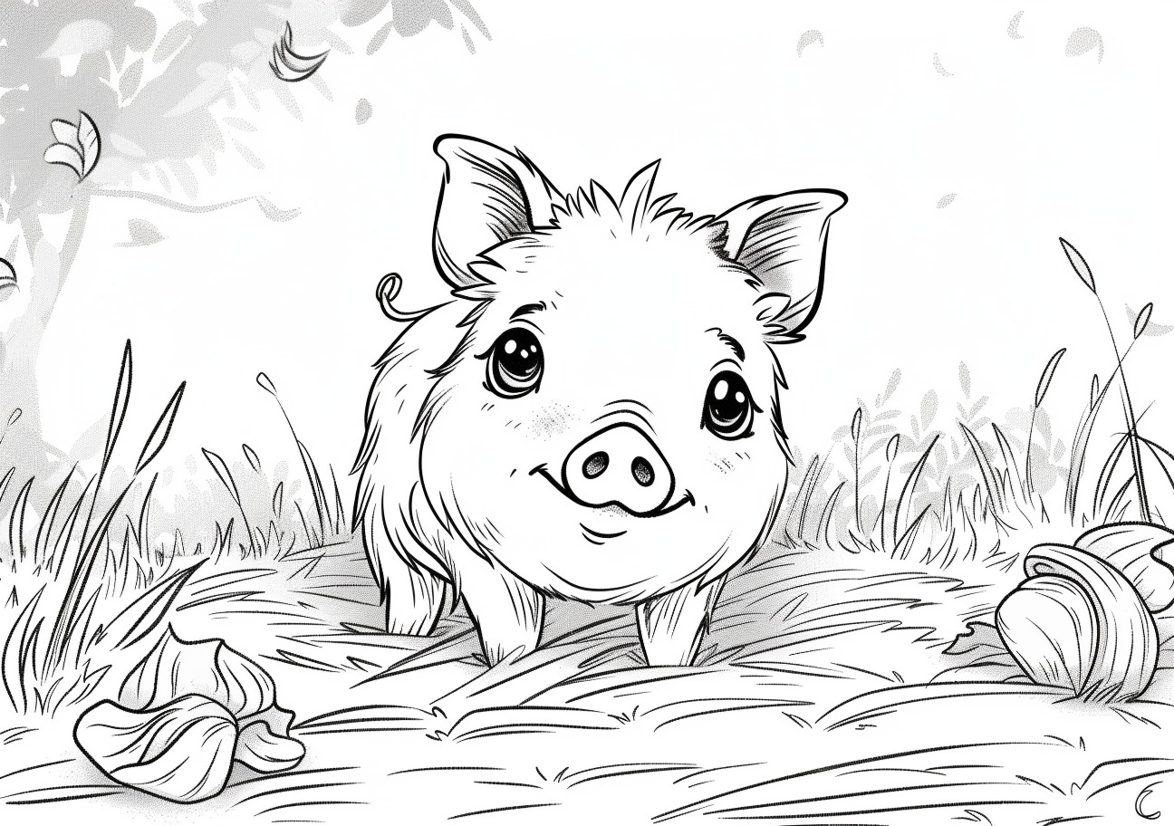 Piggy Coloring Pages, Cute Piggy