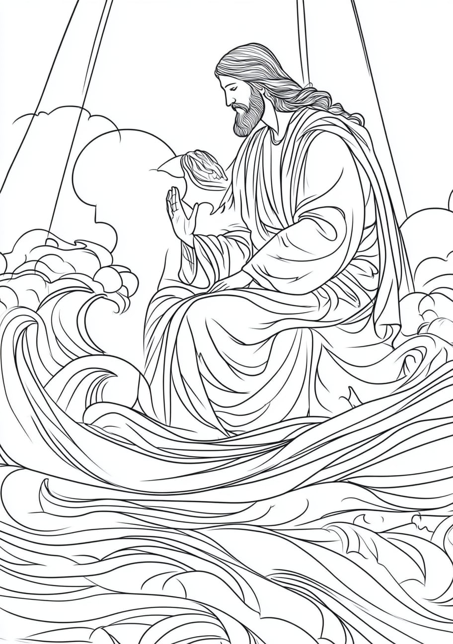 Jesus Coloring Pages, Jesus calming the storm