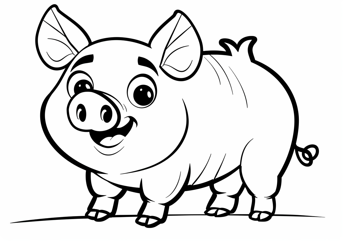 Piggy Coloring Pages, Smiling Piggy