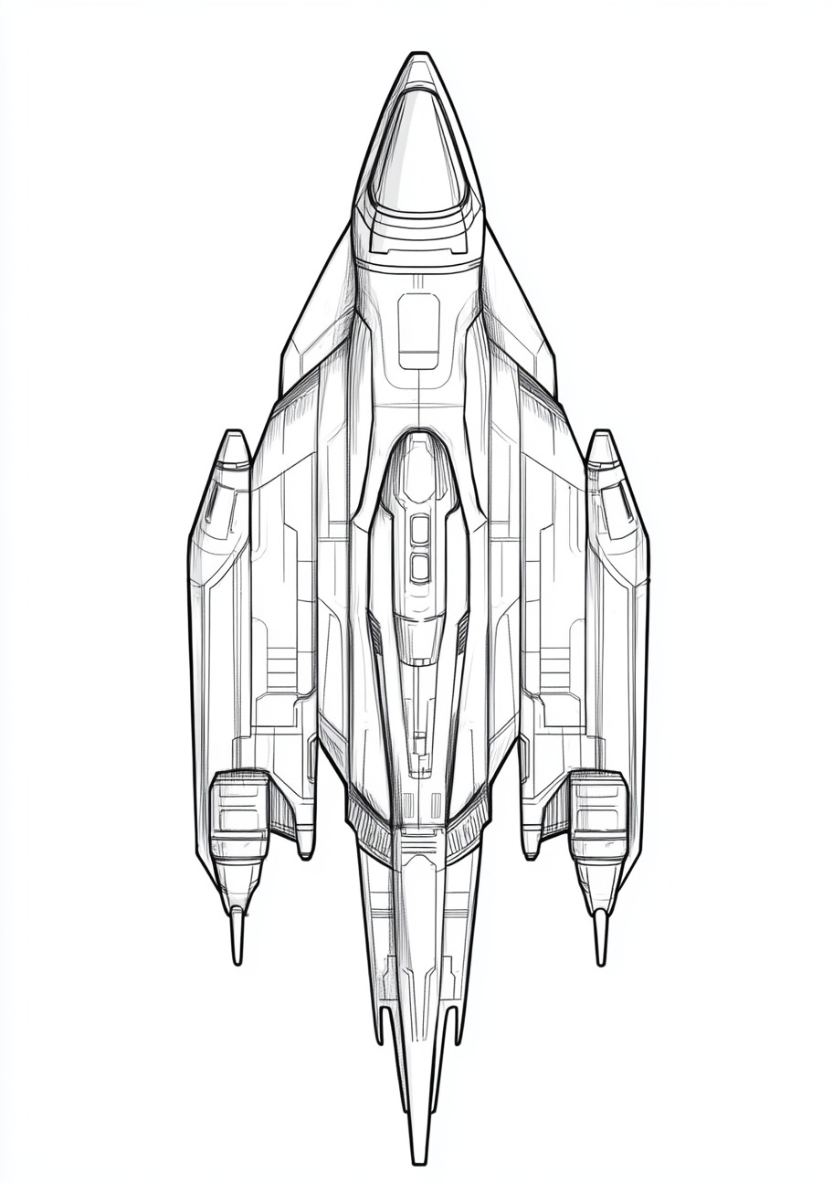 Spaceship Coloring Pages, Spaceship advanced