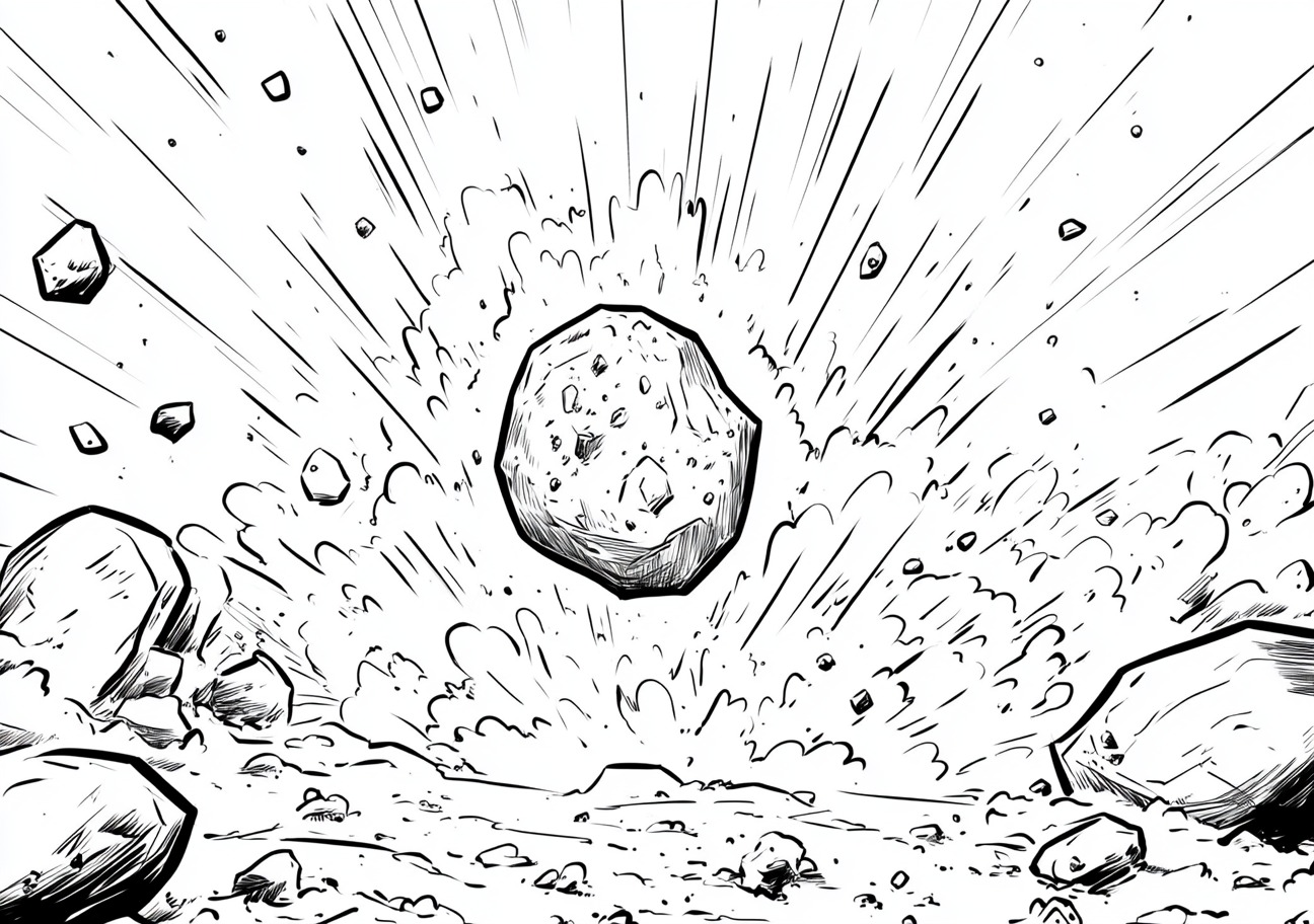 Asteroid Coloring Pages, Asteroid exploding