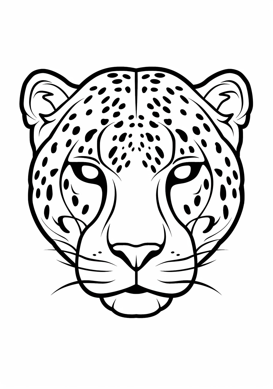 Jaguar Coloring Pages, Face of Jaguar