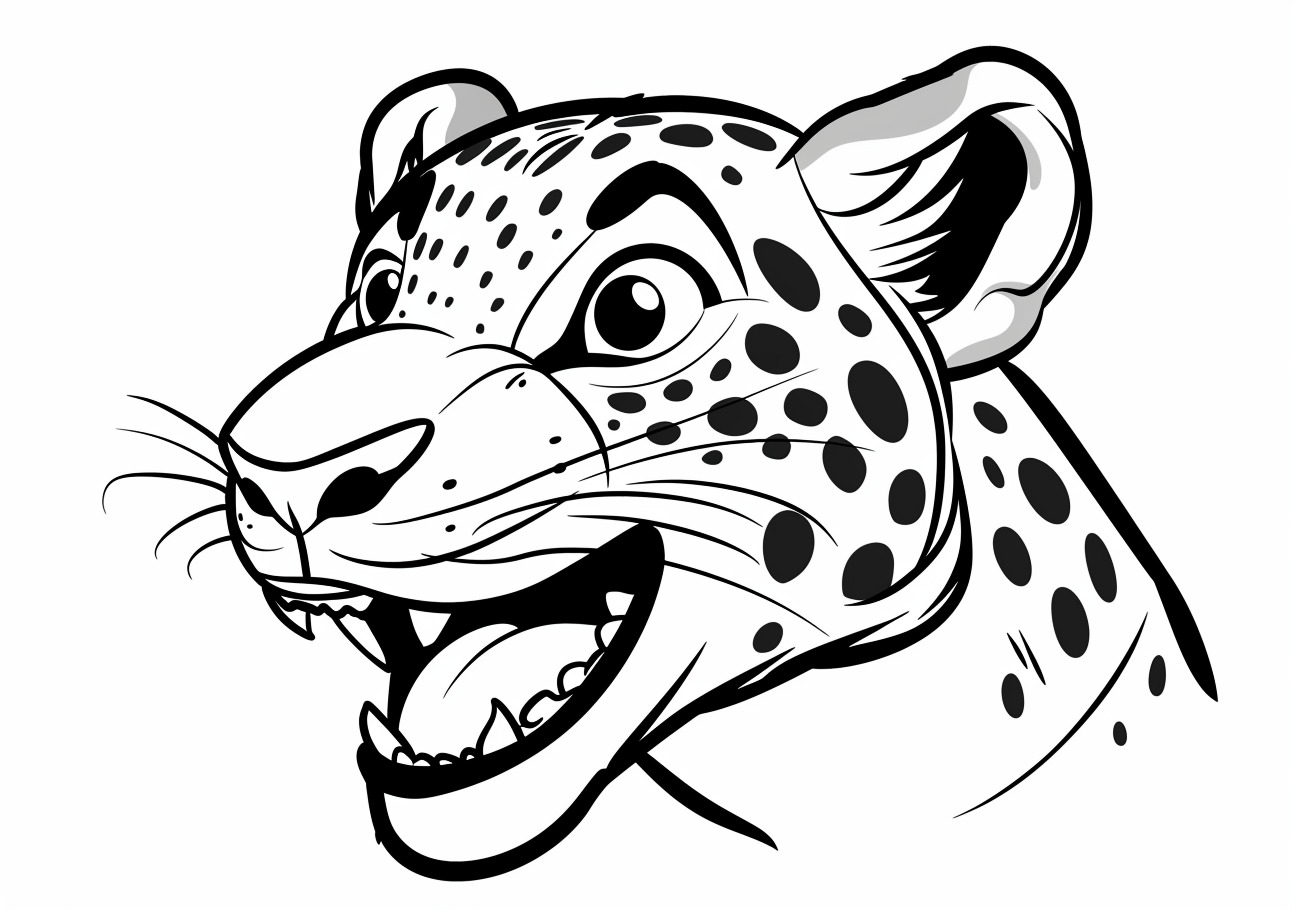 Jaguar Coloring Pages, Funny Jaguar