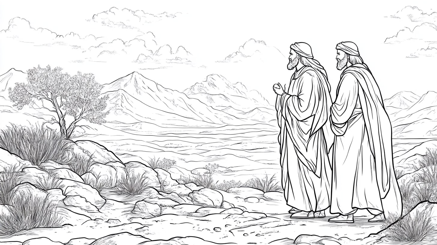 Abraham and Sarah Coloring Pages, Abraham and Sarah in the desert