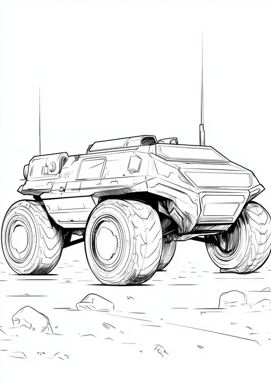 Moon Rover Coloring Pages, Moon Rover futuristic