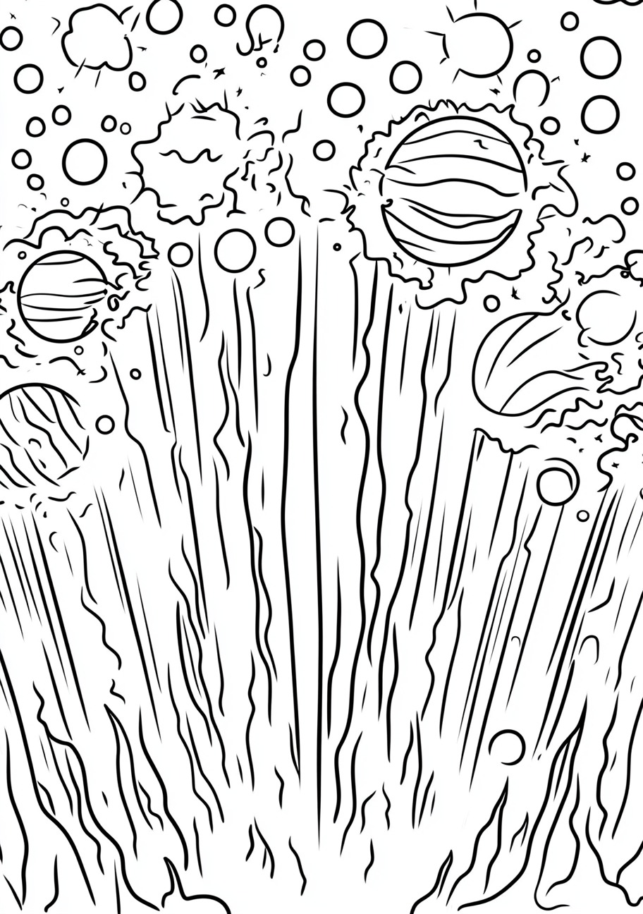 Planets Coloring Pages, Planets exploding