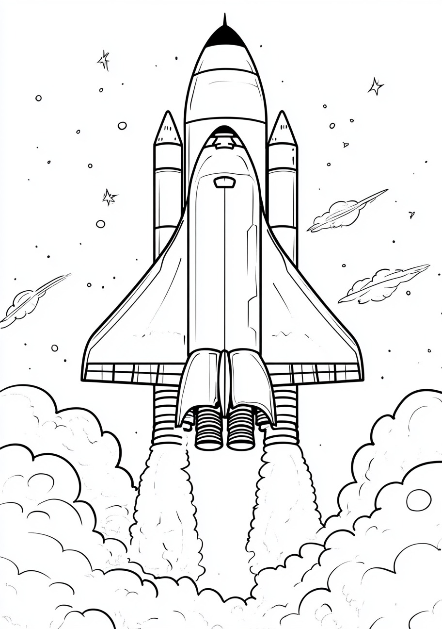 Space Shuttle Coloring Pages, Space Shuttle exploring