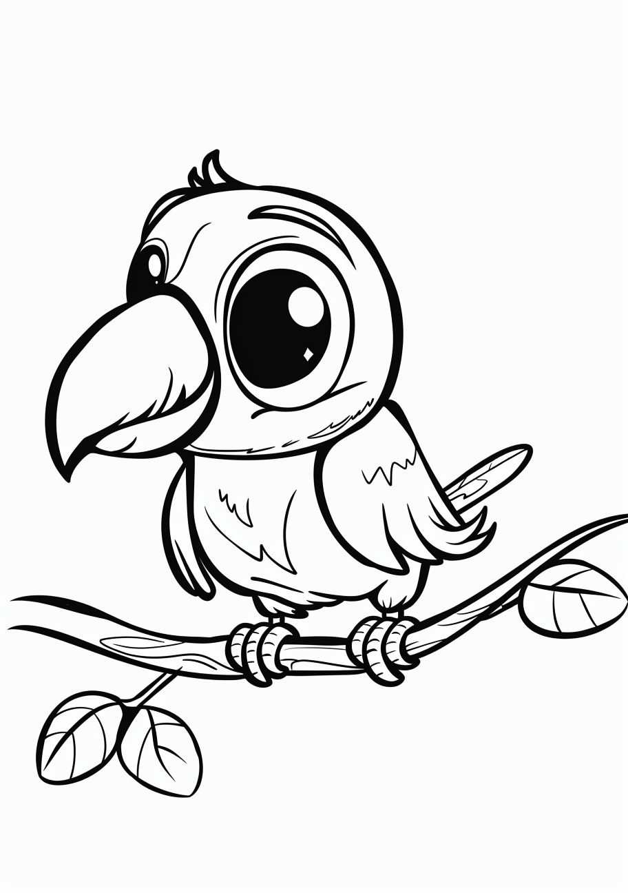 Toucan Coloring Pages, Kawaii Toucan