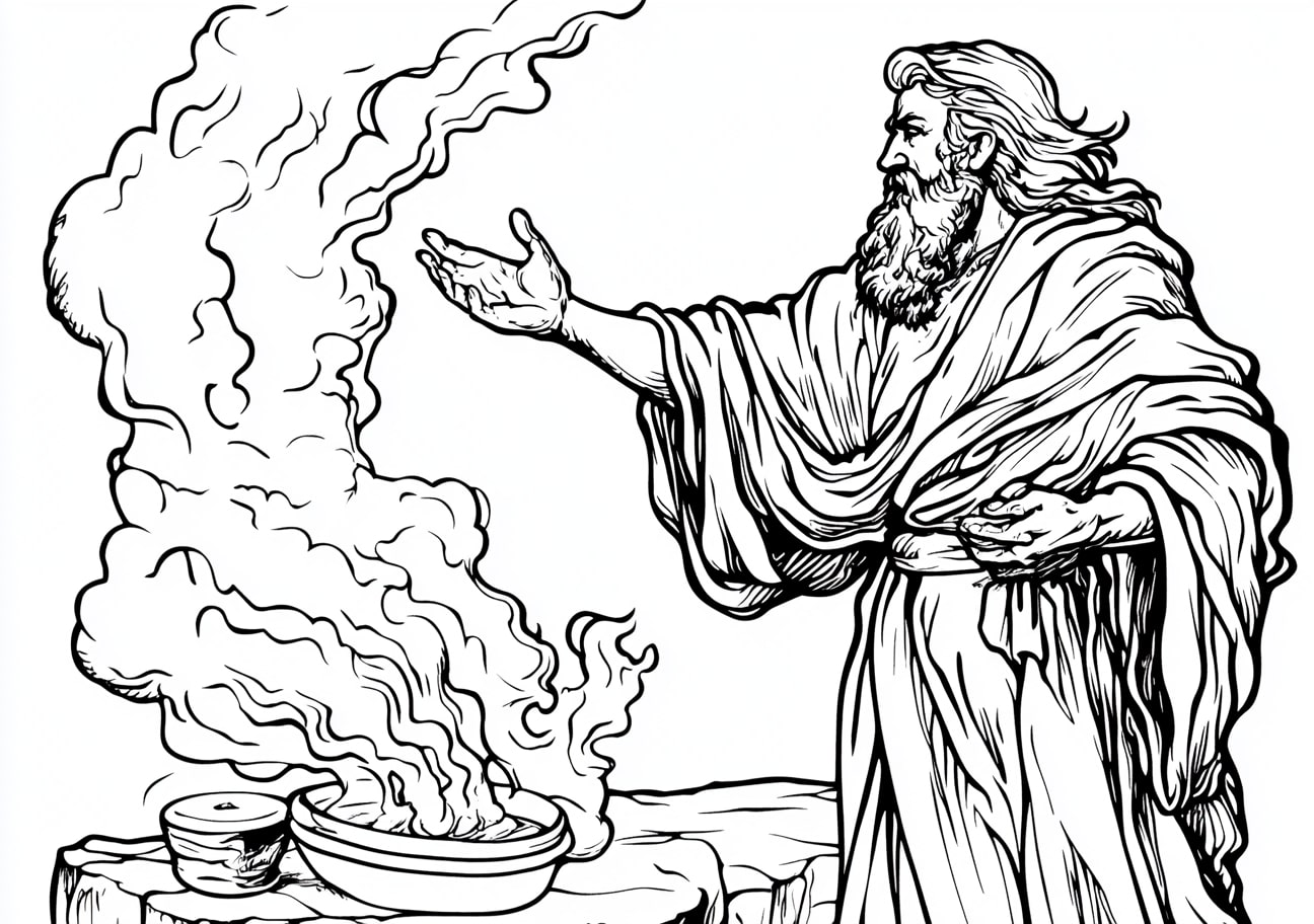 Prophet Elijah Coloring Pages, Elijah performing miracles during his prophetic ministr