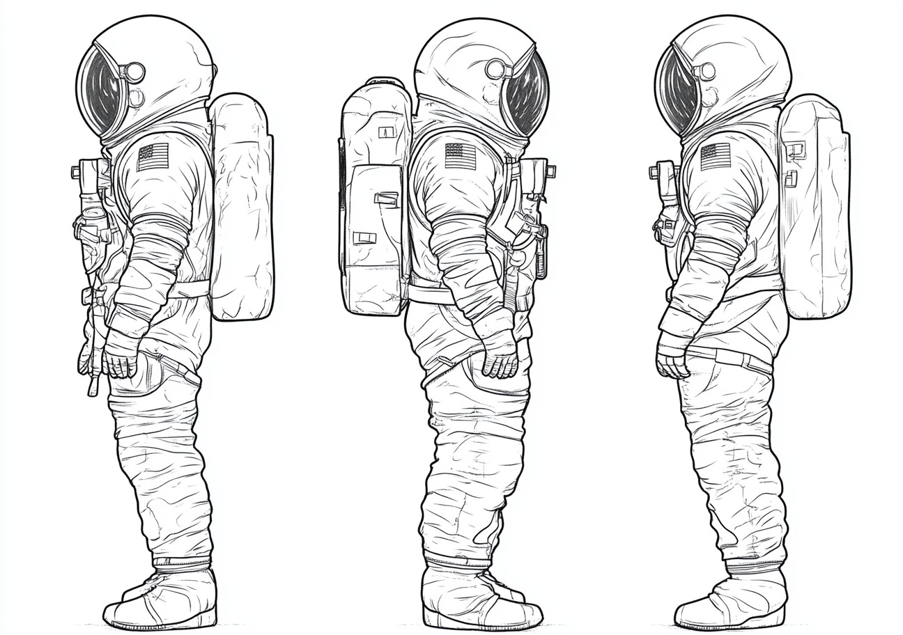 Astronauts Coloring Pages, Astronauts high-tech