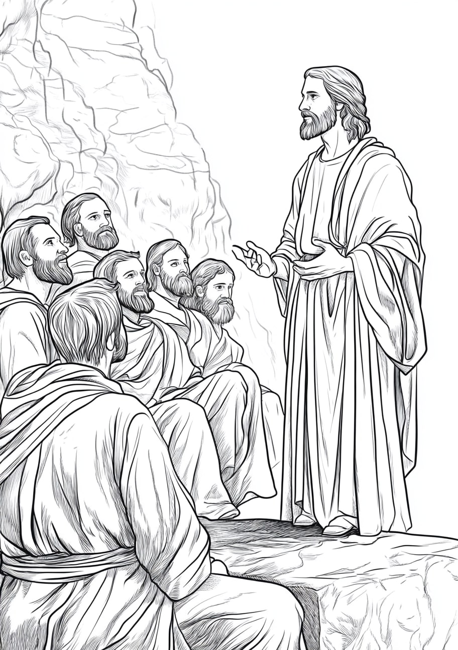 Jesus Resurrection Coloring Pages, Jesus appearing to the apostles in the upper room