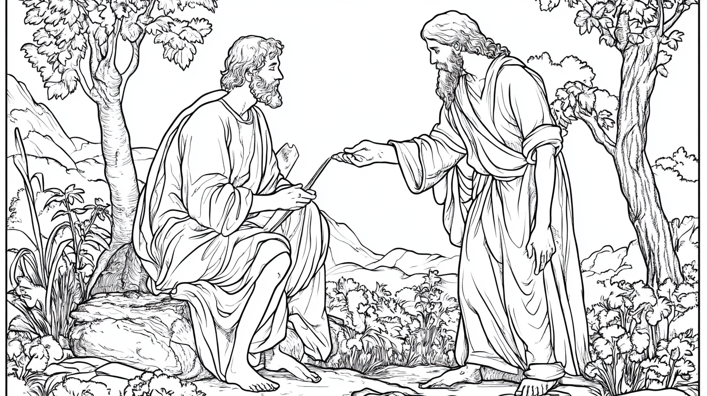 Adam and Eve Coloring Pages, Adam and Eve receiving Gods judgment