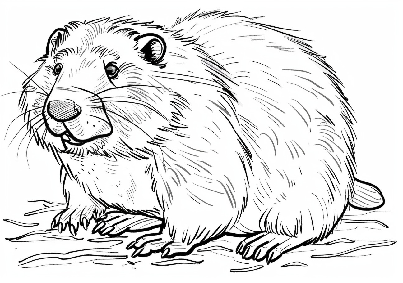 Beaver Coloring Pages, Cartoon Beaver