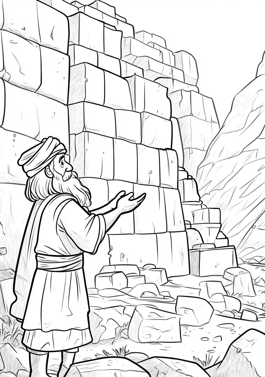 Israelites in Egypt Coloring Pages, Israelites building store cities for Pharaoh