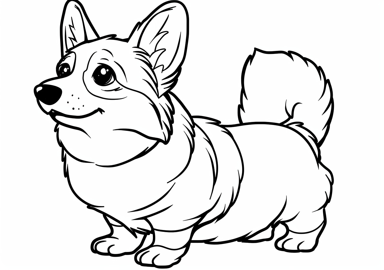 Corgi Coloring Pages, Cute Corgi