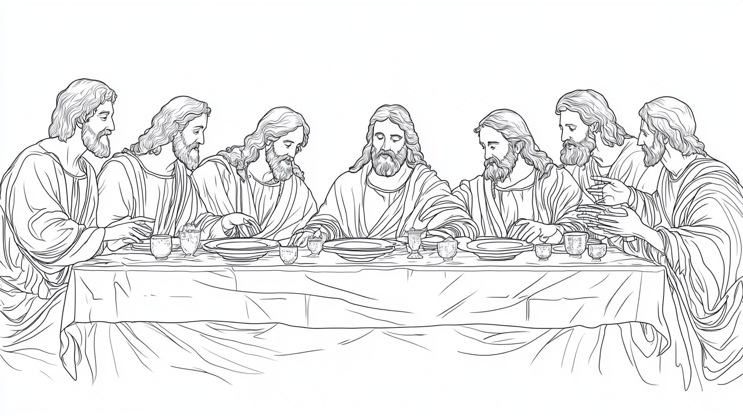 Bible Stories Coloring Pages, Bible Stories of the Last Supper