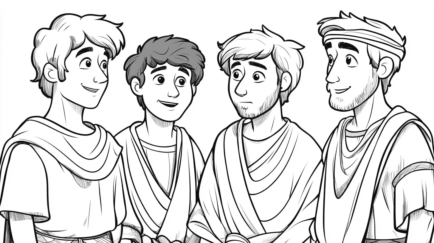 Joseph Coloring Pages, Joseph forgiving is brothers