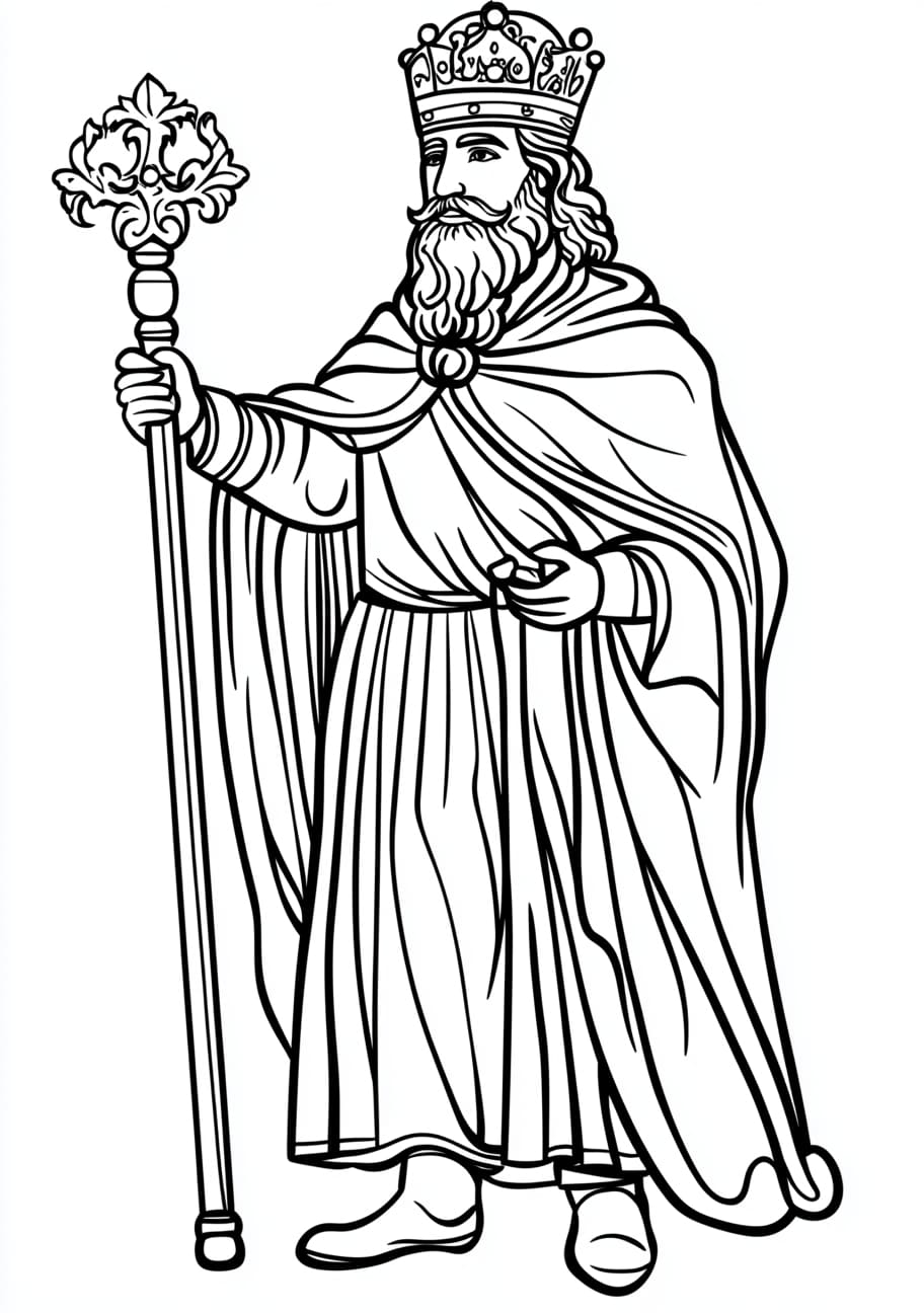 King David Coloring Pages, King David crowned as king