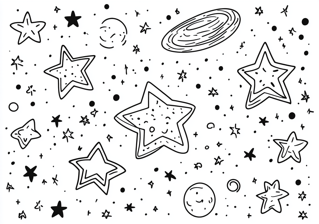 Stars Coloring Pages, Stars simple